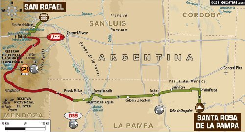 Dakar Rally 2012 route dag 2